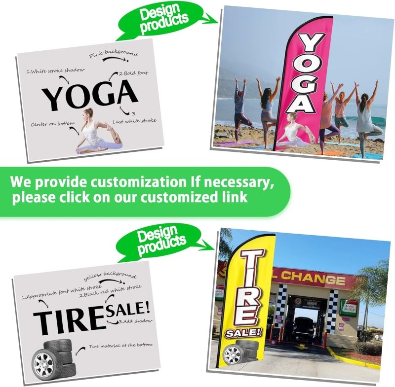 11FT 100% Comida Mexicana Advertising Swooper Flag Fit 15FT Flagpole(Flagpole Not Included 4.3)