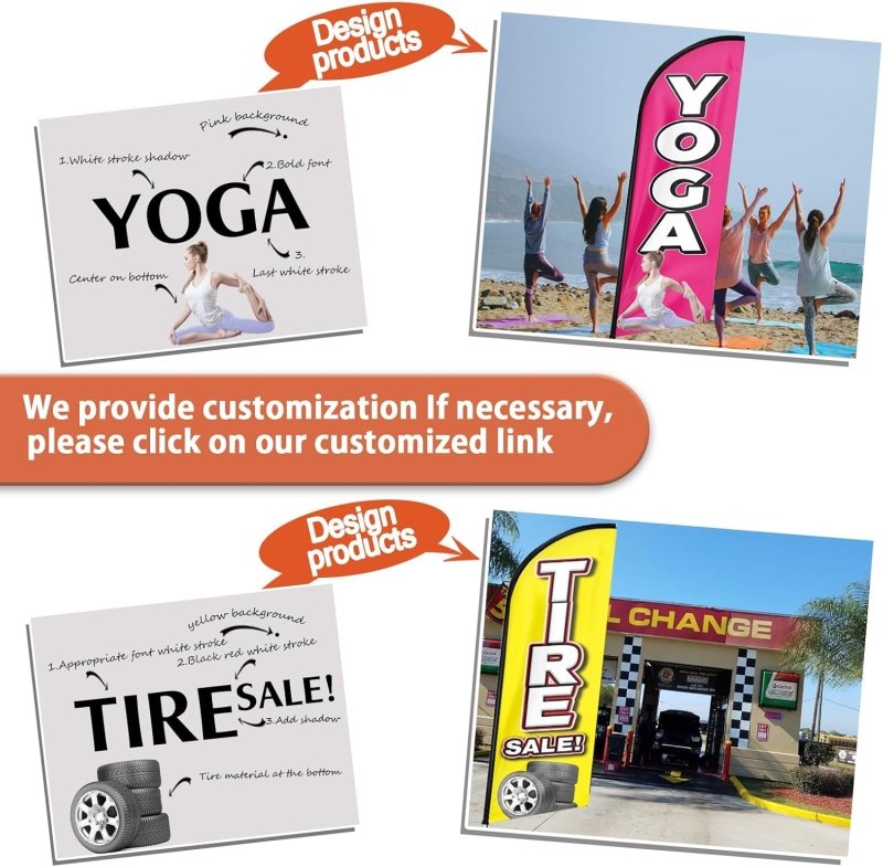 11FT Alitas Advertising Swooper Flag Fit 15FT Flagpole(Flagpole Not Included 4.3)