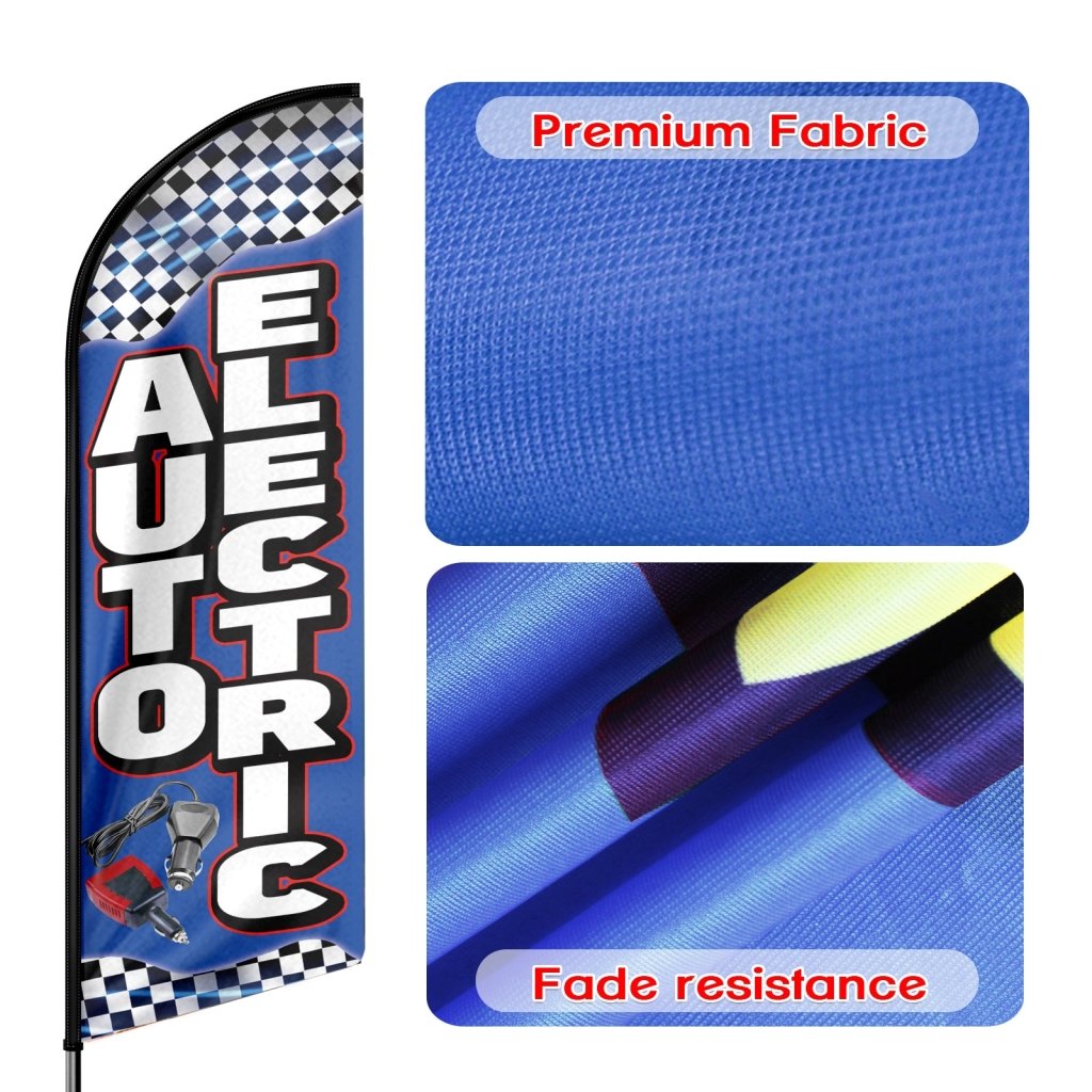 11FT Auto Electric Swooper Flag Fit 15FT Flagpole(Flagpole Not Included 4.3)