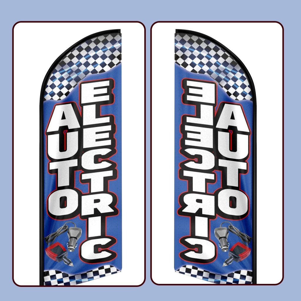 11FT Auto Electric Swooper Flag Fit 15FT Flagpole(Flagpole Not Included 4.3)