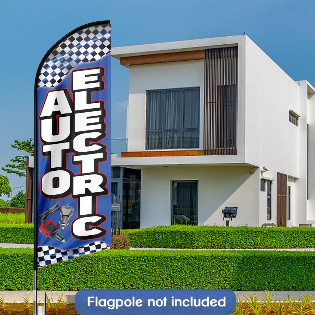 11FT Auto Electric Swooper Flag Fit 15FT Flagpole(Flagpole Not Included 4.3)