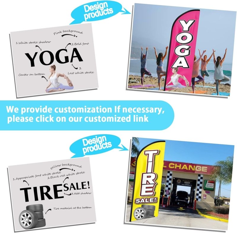 11FT Auto Maintenance Advertising Swooper Flag Fit 15FT Flagpole(Flagpole Not Included 4.3)