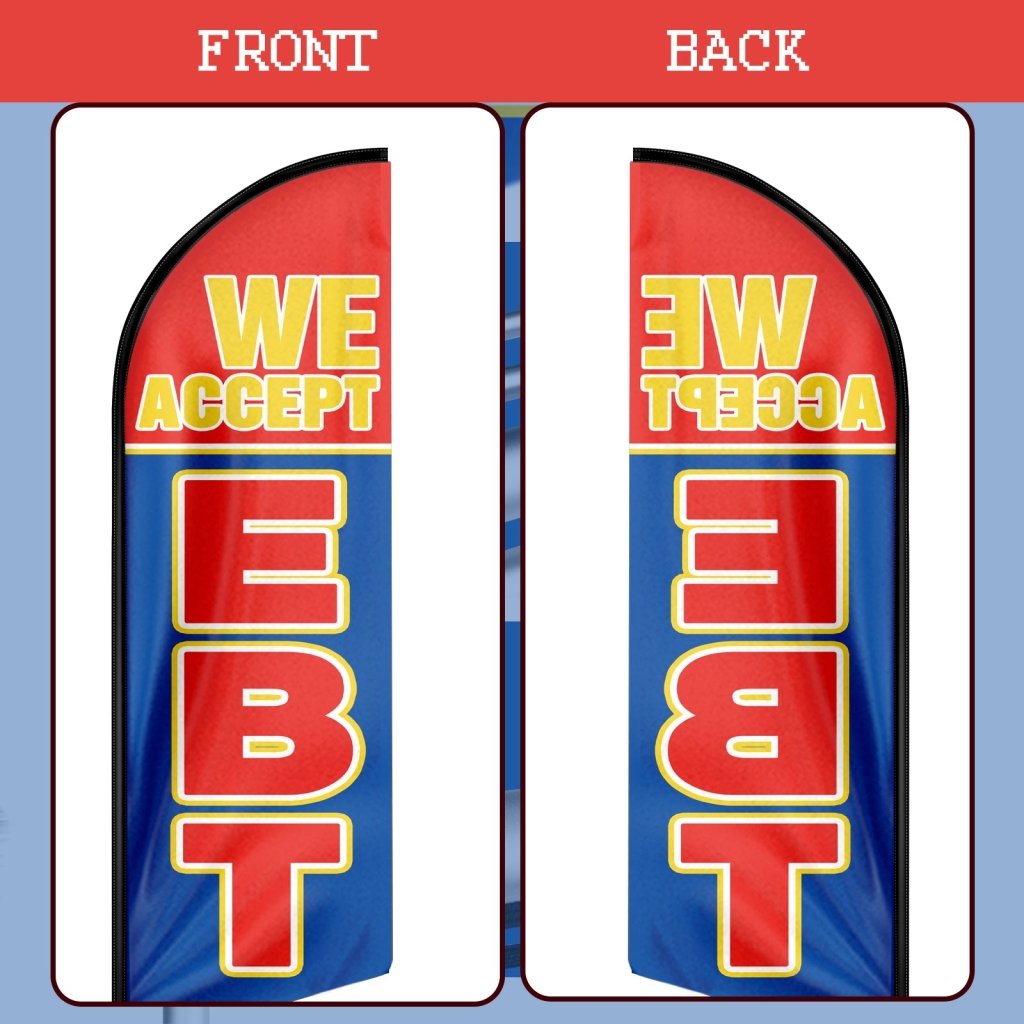 11FT Ebt Swooper Flag with Flag Pole Kit, Ground Stake(3.4m)