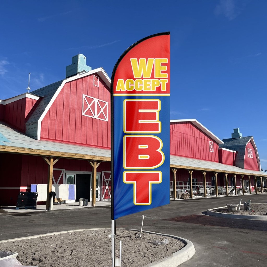 11FT Ebt Swooper Flag with Flag Pole Kit, Ground Stake(3.4m)