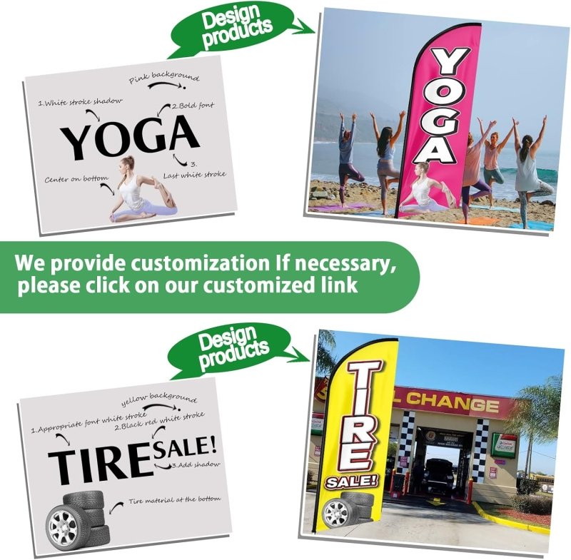 11FT Espresso Advertising Swooper Feather Flag Fit 15FT Flagpole(Flagpole Not Included 4.3)