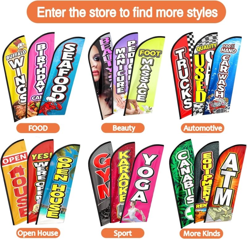 11FT Fried Pork Skin Polyester Fried Pork Skin Flag with Aluminium Alloy Pole Kit, Steel Ground Stake(3.4m)