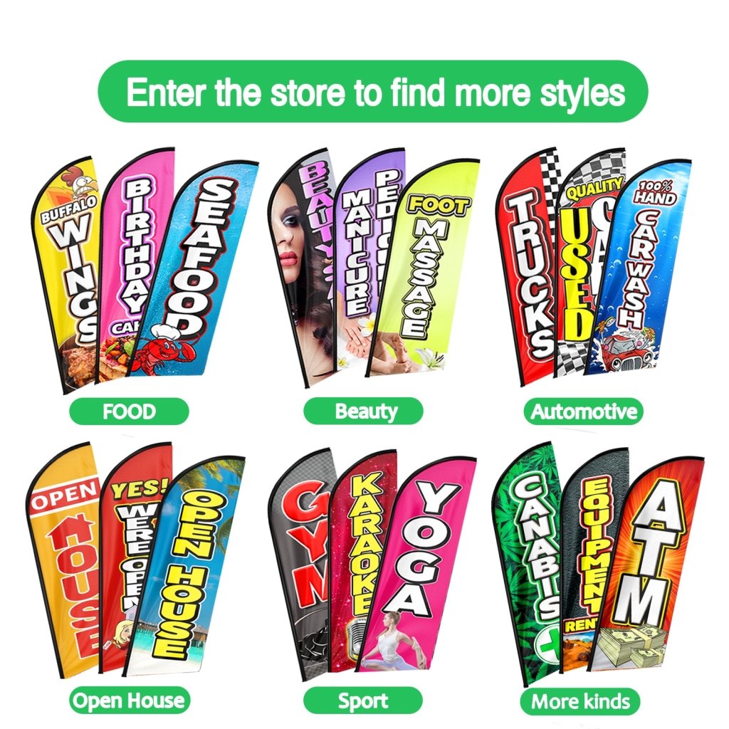 11FT Golf Advertising Swooper Flag Fit 15FT Flagpole(Flagpole Not Included 4.3)