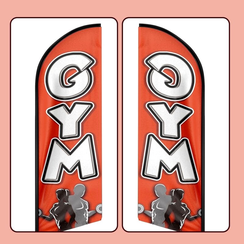 11FT Gymnascio Advertising Swooper Flag Fit 15FT Flagpole(Flagpole Not Included 4.3)