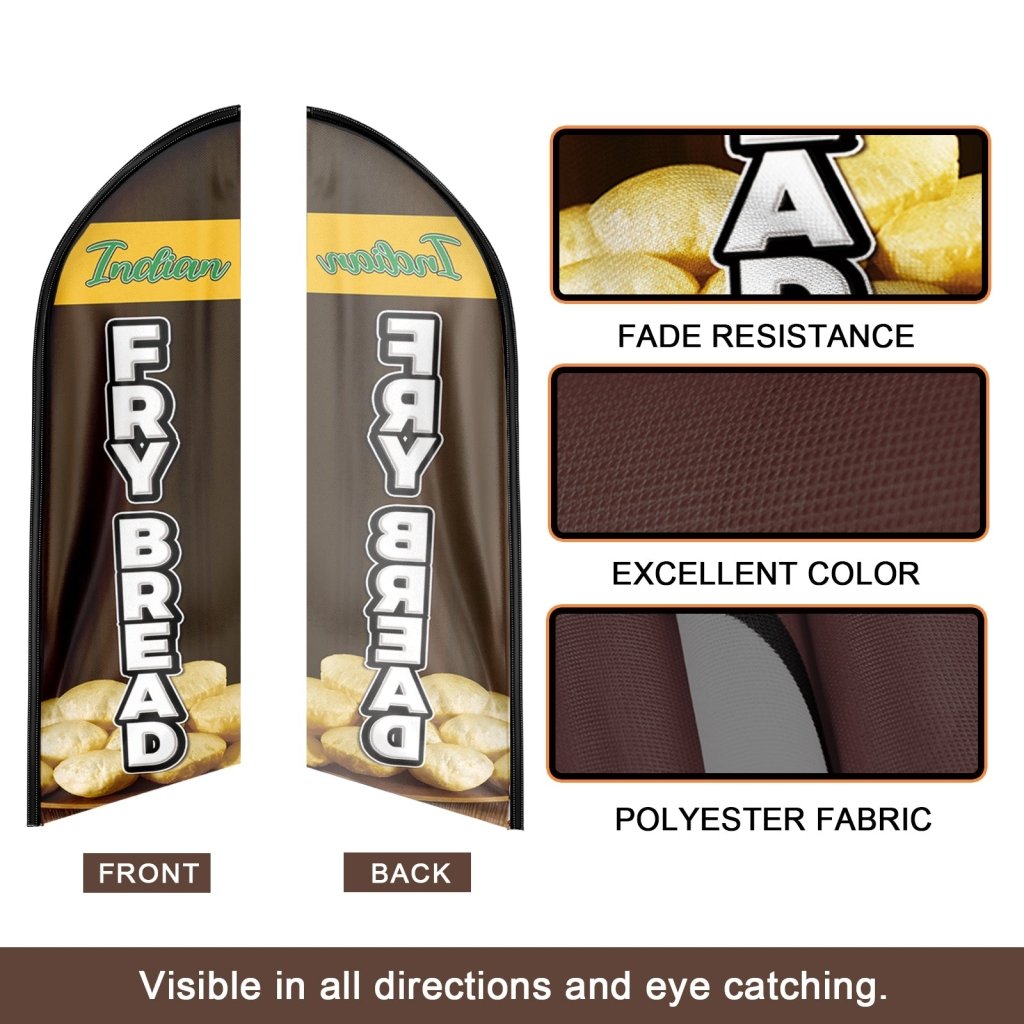 11FT Indian Fry Bread Polyester Swooper Flag with Flagpole(3.3m)