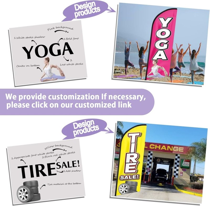 11FT Manicure Pedicure Advertising Swooper Flag Fit 15FT Flagpole(Flagpole Not Included 4.3)