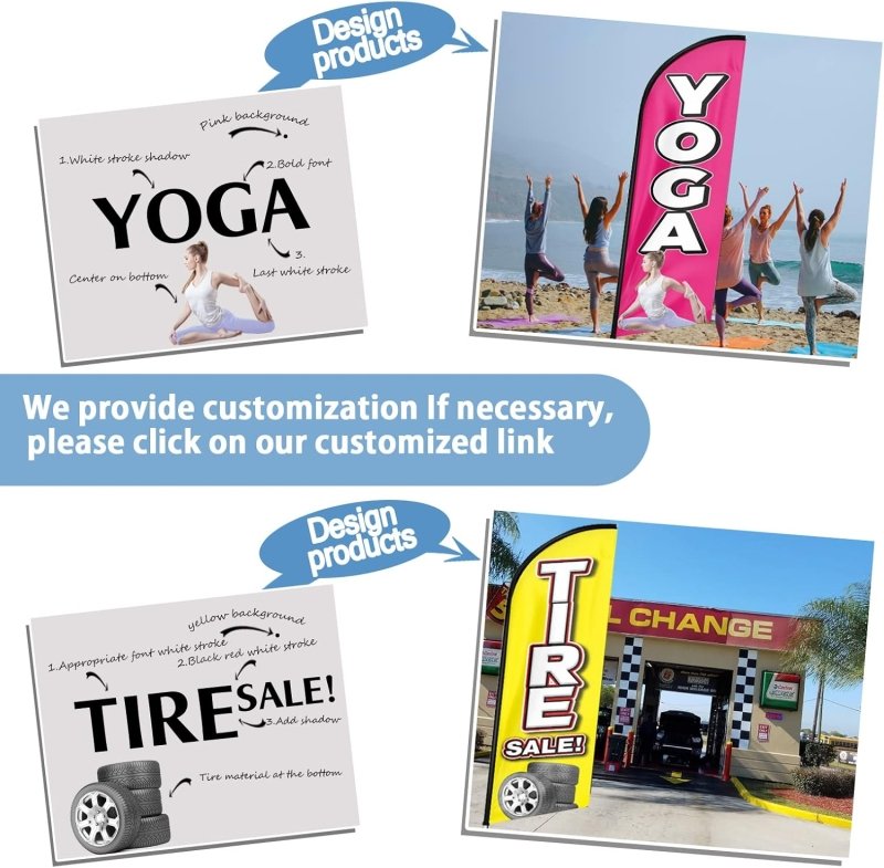 11FT Mariscos Advertising Swooper Flag Fit 15FT Flagpole(Flagpole Not Included 4.3)