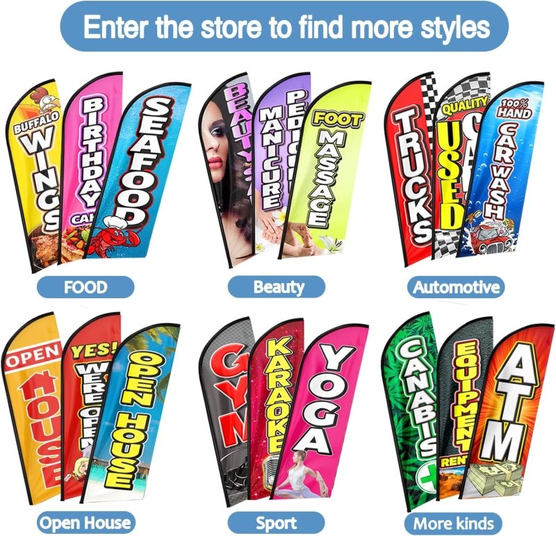 11FT Mariscos Advertising Swooper Flag Fit 15FT Flagpole(Flagpole Not Included 4.3)