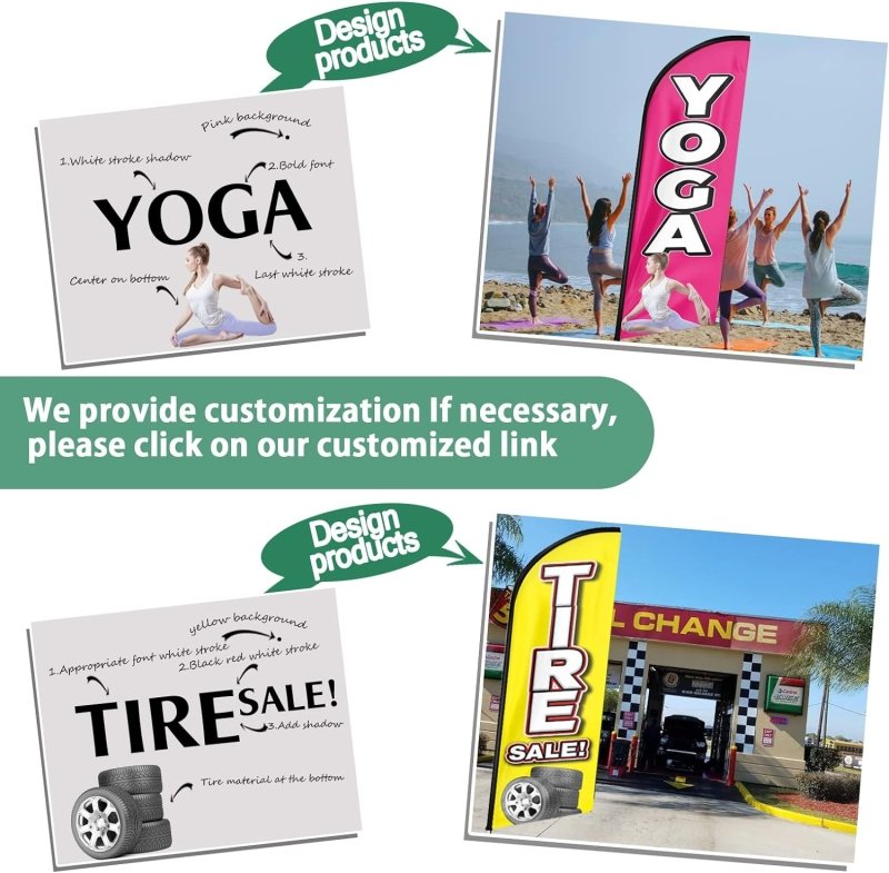 11FT Open House Green Advertising Swooper Flag Fit 15FT Flagpole (Flagpole Not Included 4.3)