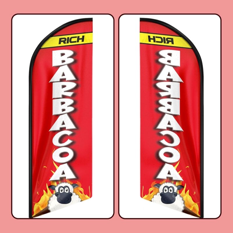 11FT Rich Barbacoa Advertising Swooper Flag Fit 15FT Flagpole(Flagpole Not Included 4.3)