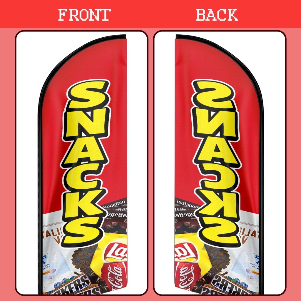 11FT Snacks Feather Flag with Aluminum Alloy Flagpole(3.4m)