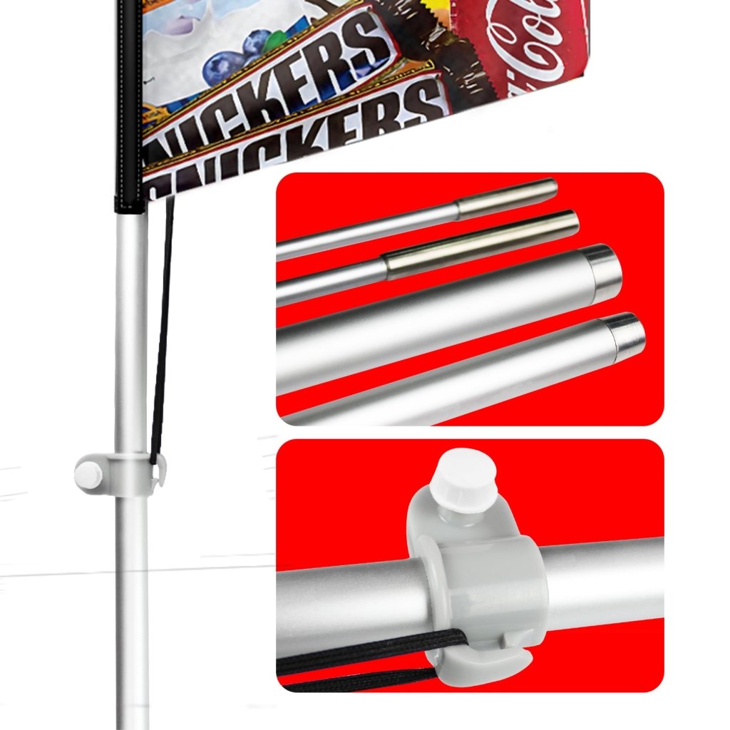 11FT Snacks Feather Flag with Aluminum Alloy Flagpole(3.4m)