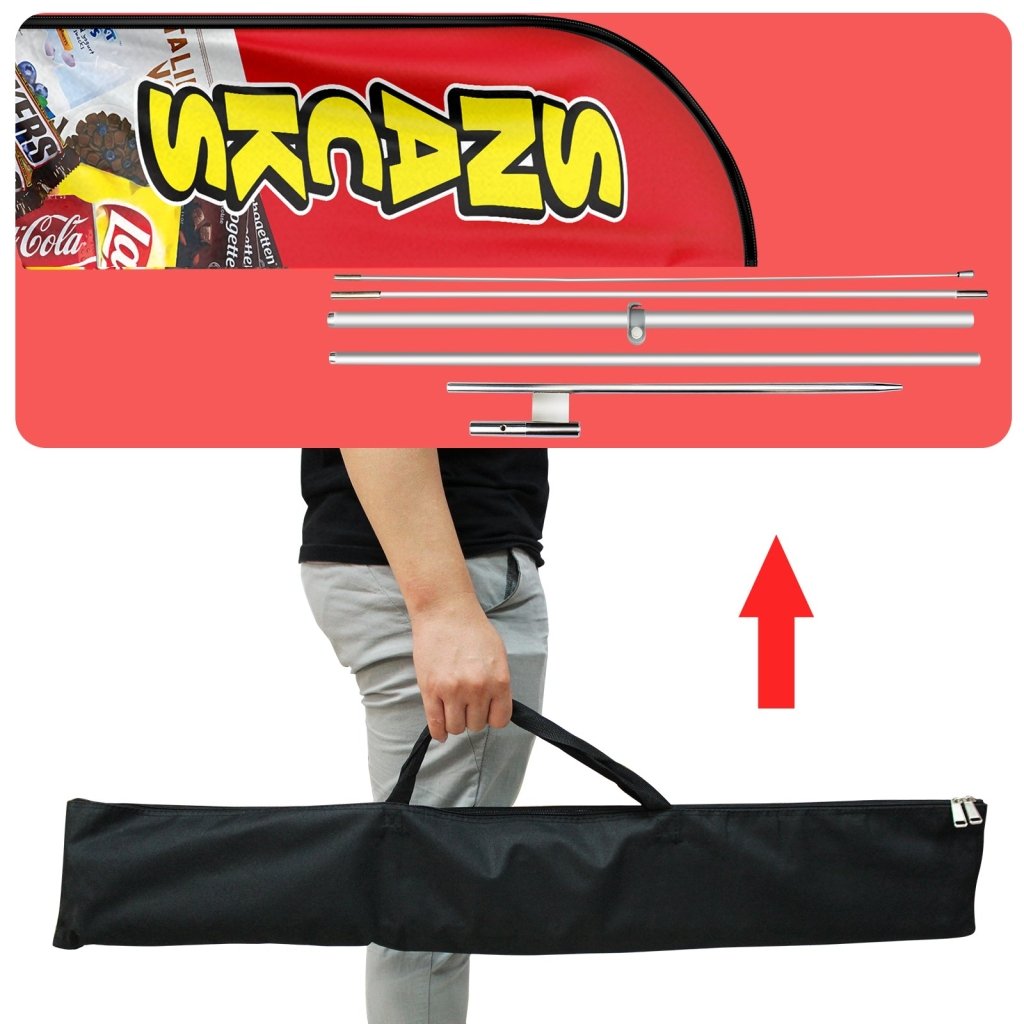 11FT Snacks Feather Flag with Aluminum Alloy Flagpole(3.4m)