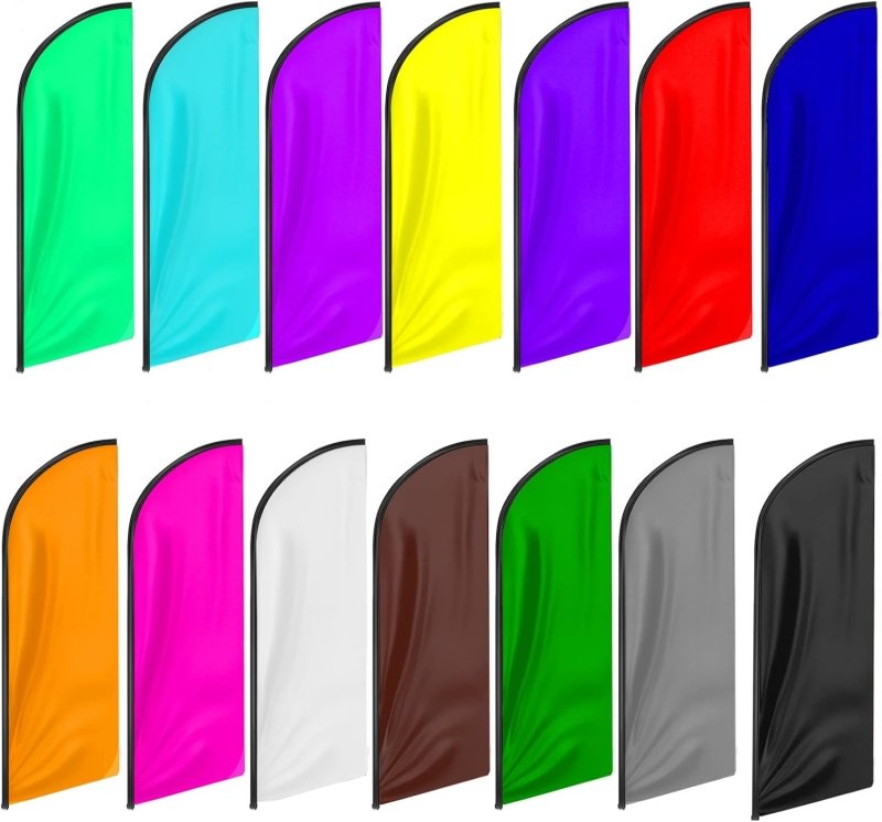 11FT Solid Black Advertising Swooper Flag Fit 15FT Flagpole(Flagpole Not Included 4.3)