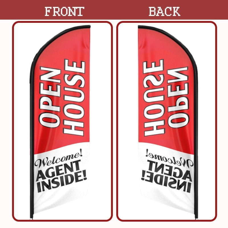 11FT Swooper Open House Feather Flag Sign with Flagpole/Ground Stake/Portable Bag(3.4m)