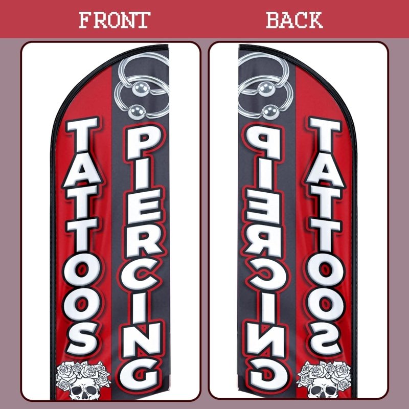 11FT Tattoos and Piercing Advertising Swooper Flag(3.4m)