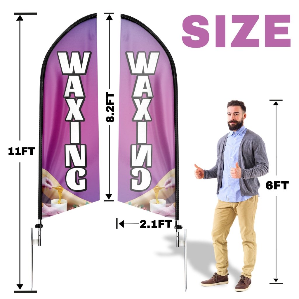 11FT Waxing Swooper Flag with Aluminium Alloy Flag Pole Kit(3.3m)