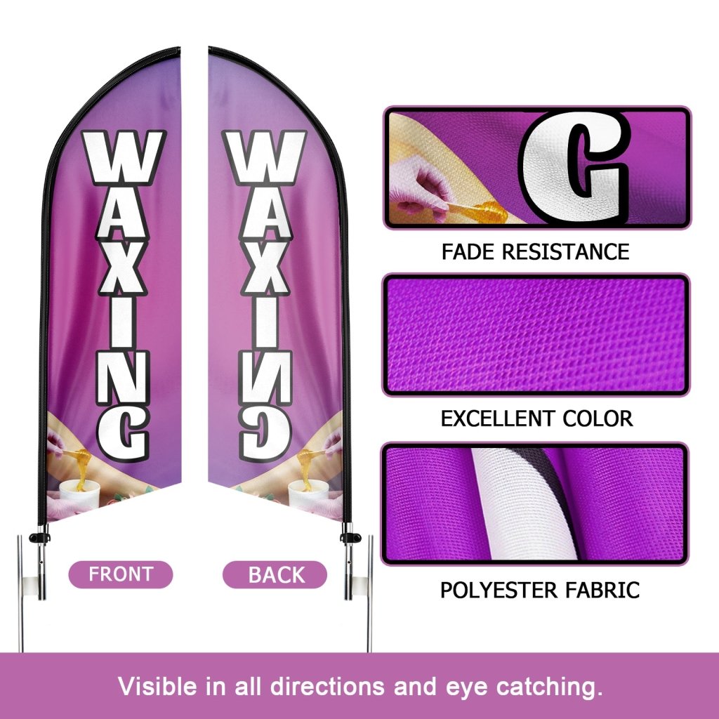 11FT Waxing Swooper Flag with Aluminium Alloy Flag Pole Kit(3.3m)