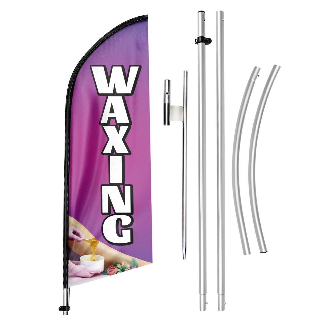 11FT Waxing Swooper Flag with Aluminium Alloy Flag Pole Kit(3.3m)