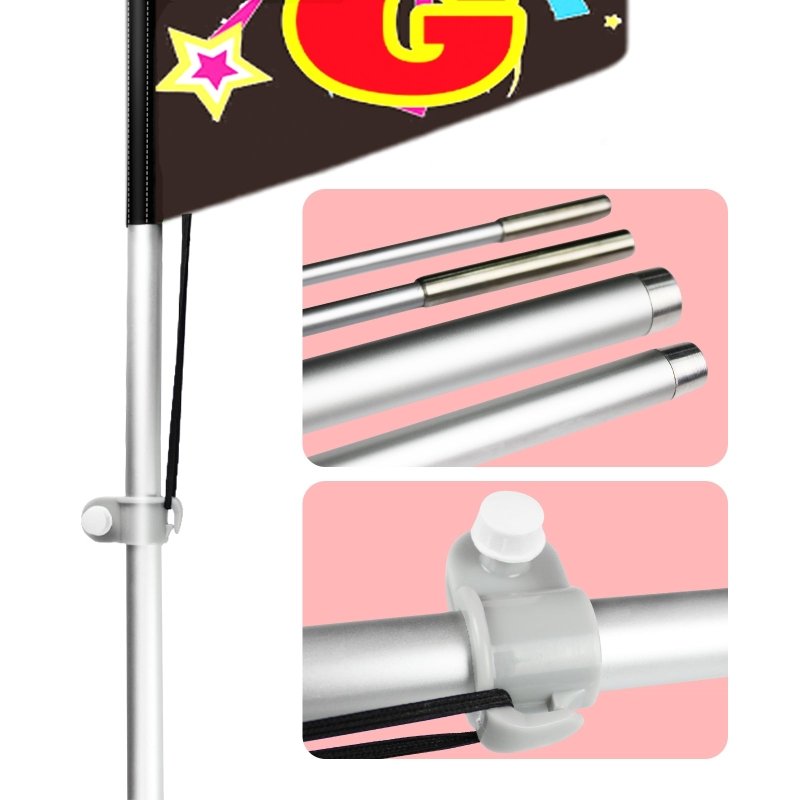 11FT Windless Grand Opening Feather Flag with Flagpole/Ground Stake/Portable Bag(3.4m)