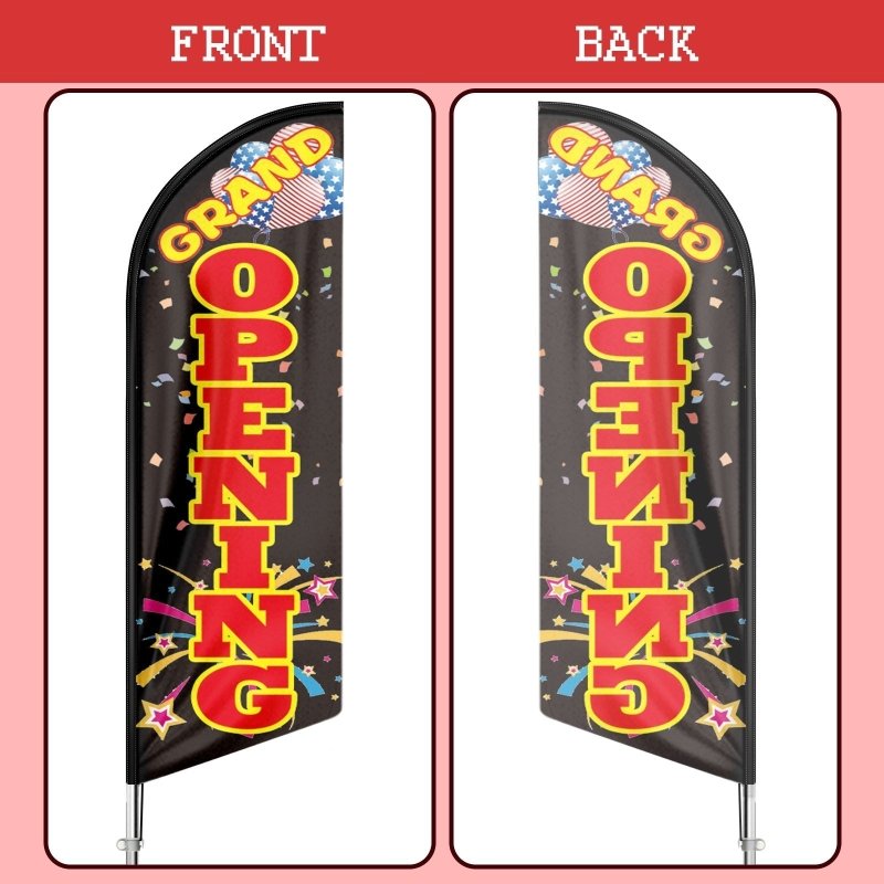 11FT Windless Grand Opening Feather Flag with Flagpole/Ground Stake/Portable Bag(3.4m)