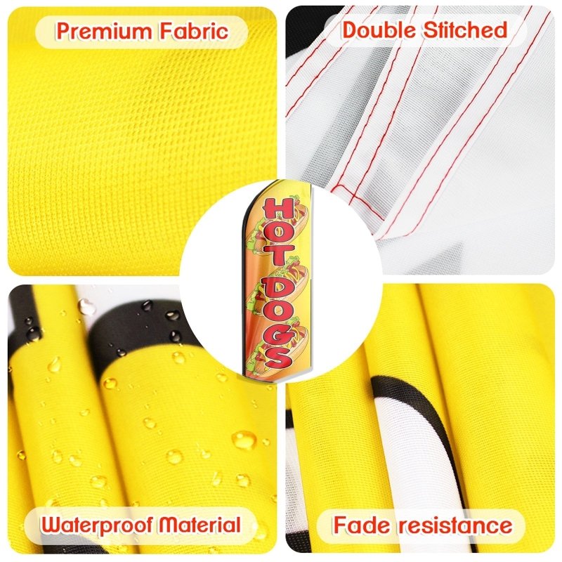 11FT Windless Hot Dog Feather Flag with Flagpole/ Ground Stake/Portable Bag(3.4m)