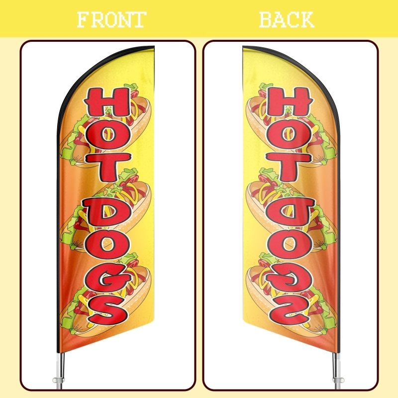 11FT Windless Hot Dog Feather Flag with Flagpole/ Ground Stake/Portable Bag(3.4m)