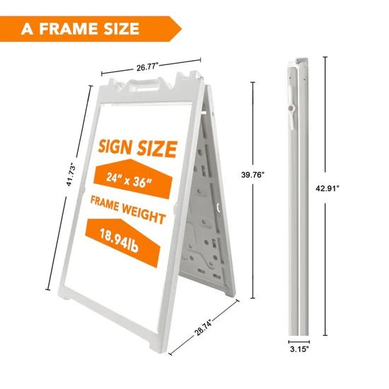 21.5"x28.5" A-Frame Sidewalk Sign – Double-Sided Folding Display for Outdoor Advertising