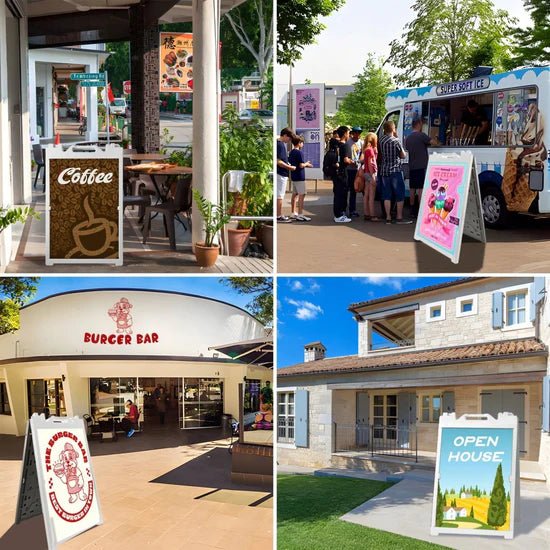 21.5"x28.5" A-Frame Sidewalk Sign – Double-Sided Folding Display for Outdoor Advertising