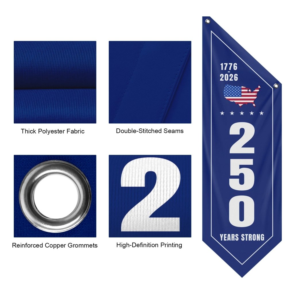 250 Years Strong Patriotic Porch Banner(Flag Only)
