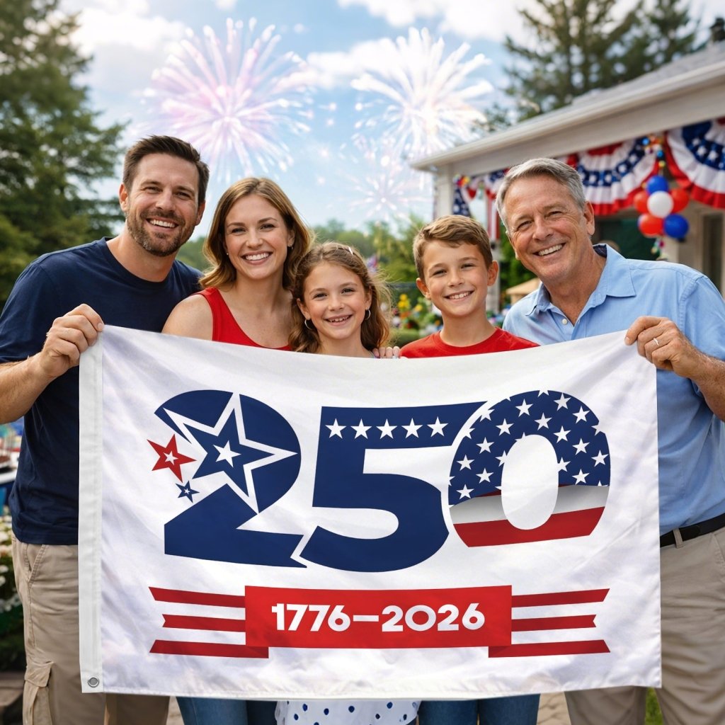 250th Anniversary Flag 1776–2026 American Flag Banner 3x5 FT