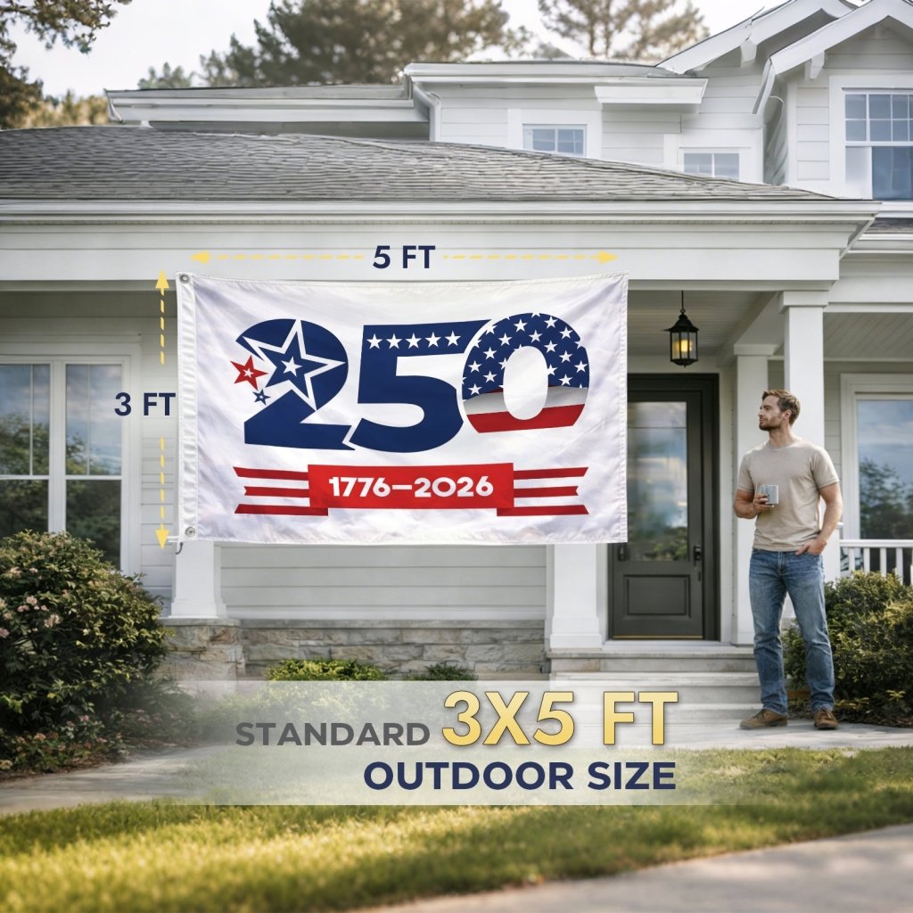 250th Anniversary Flag 1776–2026 American Flag Banner 3x5 FT