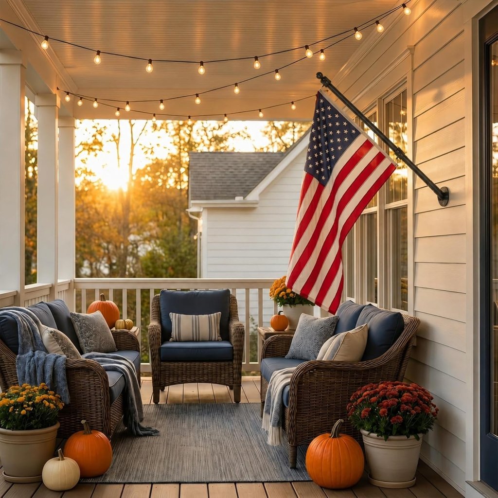 27" Flag Pole Kit for House & Storefront, Stainless Steel Tangle Free Flag Pole with Wall Mount Bracket