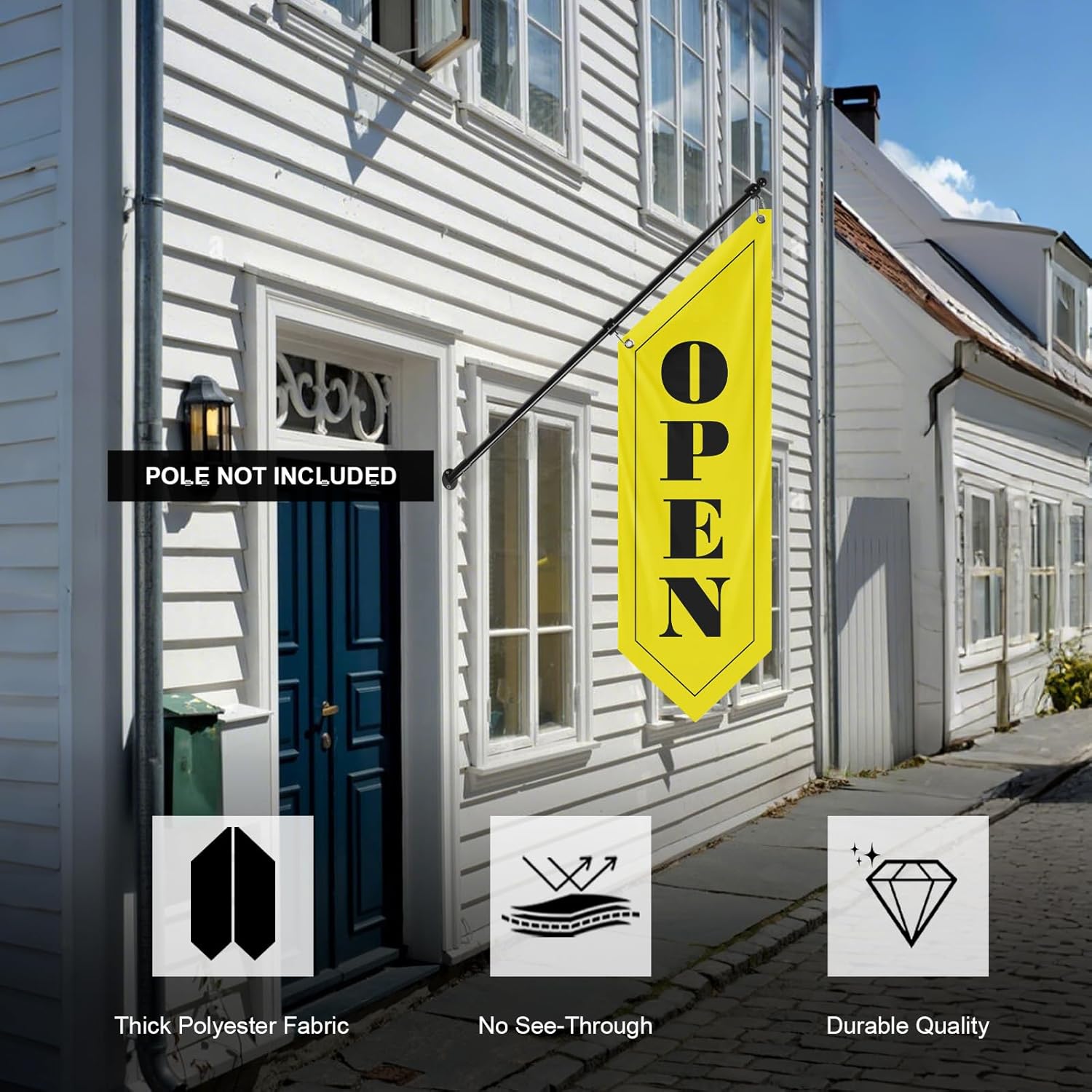 Vintage Style Yellow Open Flag, Double-Sided Three-ply (Flag Only)