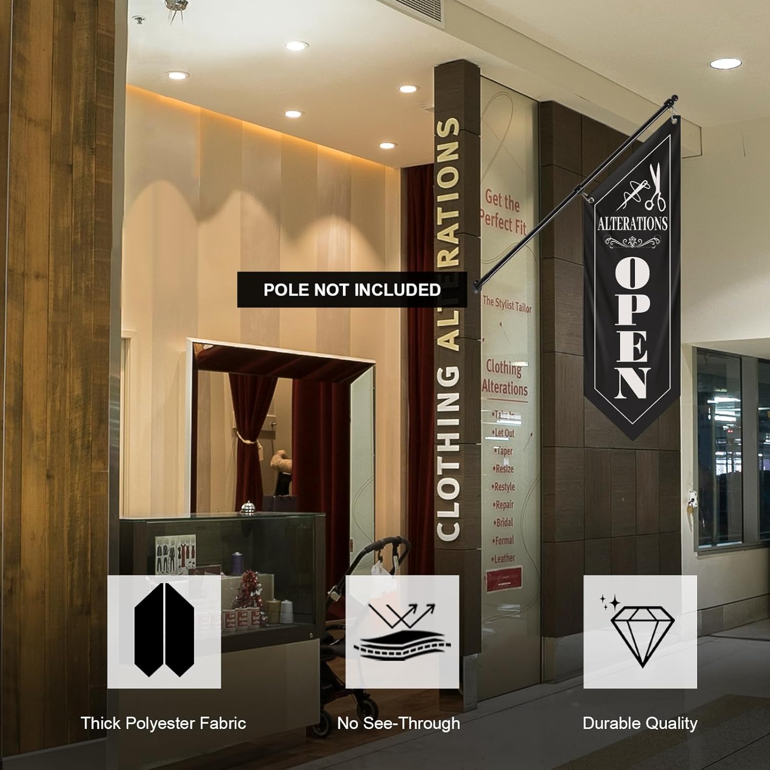 Vintage Alterations Open Flag, Double-Sided Three-ply (Flag Only)