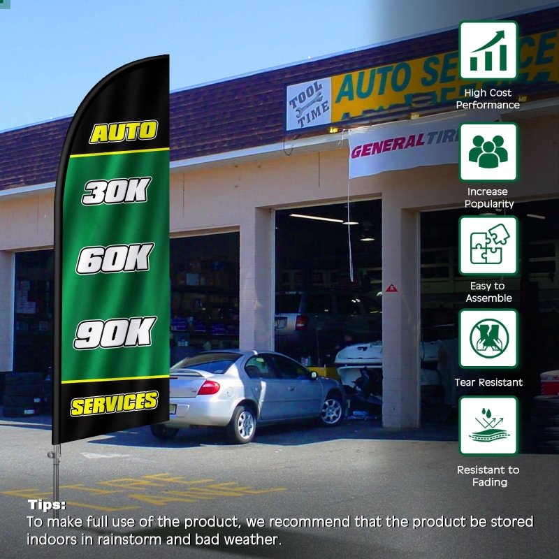 8F Tauto 30k 60k 90k service Feather Flag with Stainless Steel Pole Kit（2m flag set）