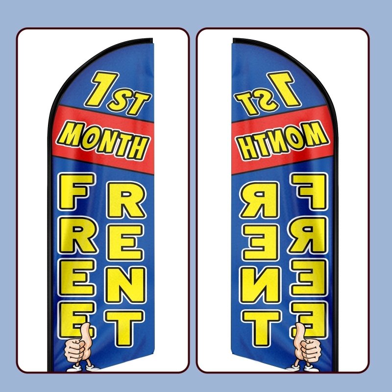 8FT 1St Month Free Rent Advertising Swooper Flag(Flagpole Not Included 3.4)