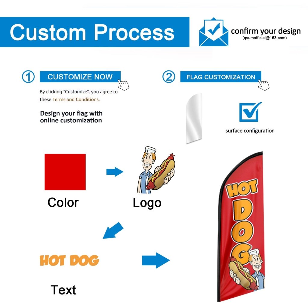 8FT 24 Hours Open Blue Advertising Swooper Flag(Flagpole Not Included 3.4)