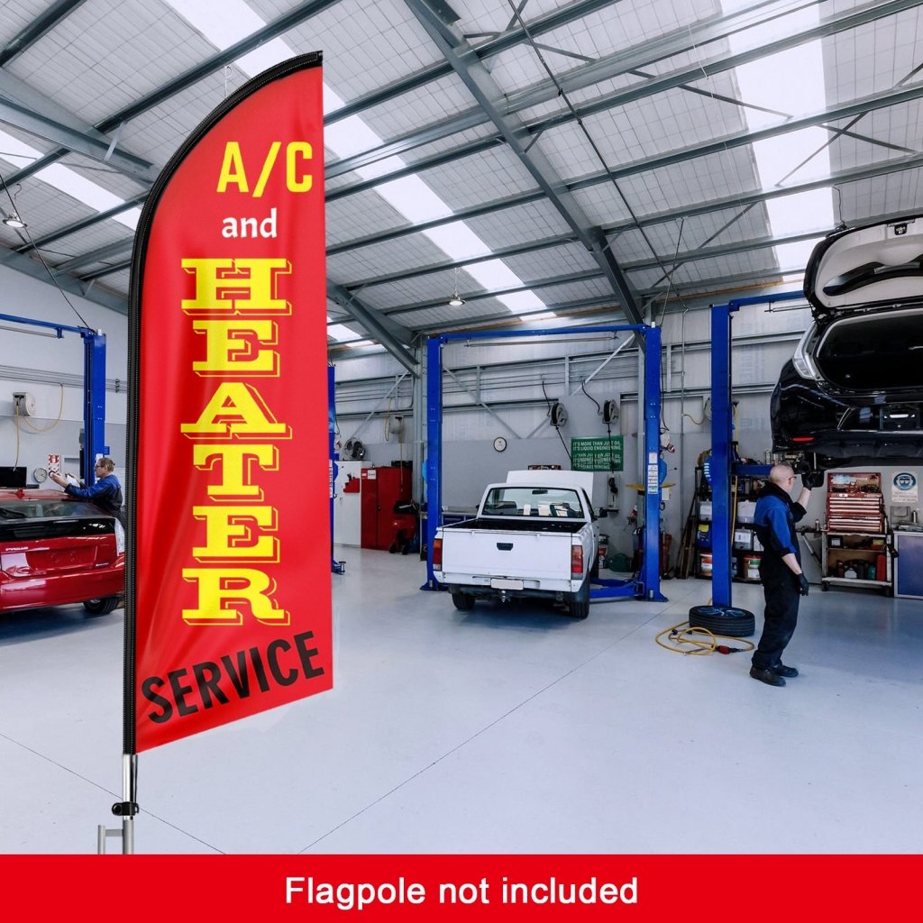 8FT AC And Heater Service Swooper Flag (Flagpole Not Included 3.4)