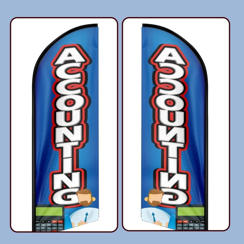 8FT Accounting Advertising Swooper Flag(Flagpole Not Included 3.4)