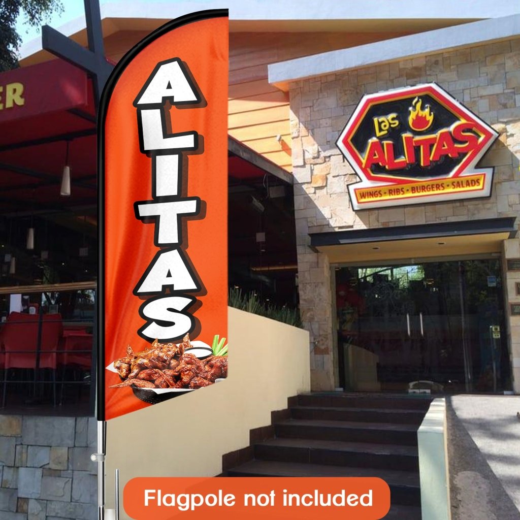 8FT Alitas Advertising Swooper Flag(Flagpole Not Included 3.4)