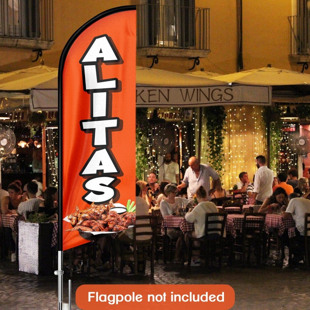 8FT Alitas Advertising Swooper Flag(Flagpole Not Included 3.4)