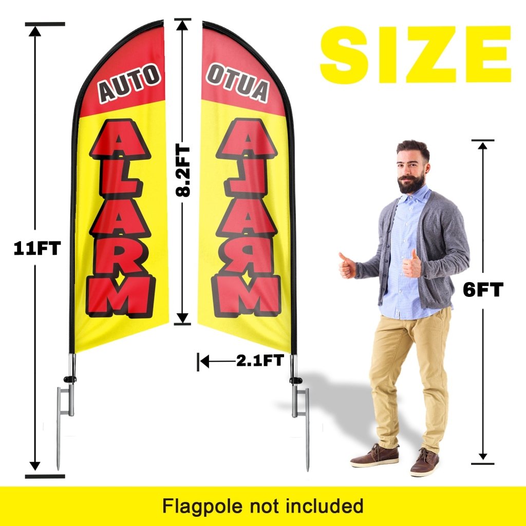 8FT Auto Alarm Swooper Flag (Flagpole Not Included 3.4)
