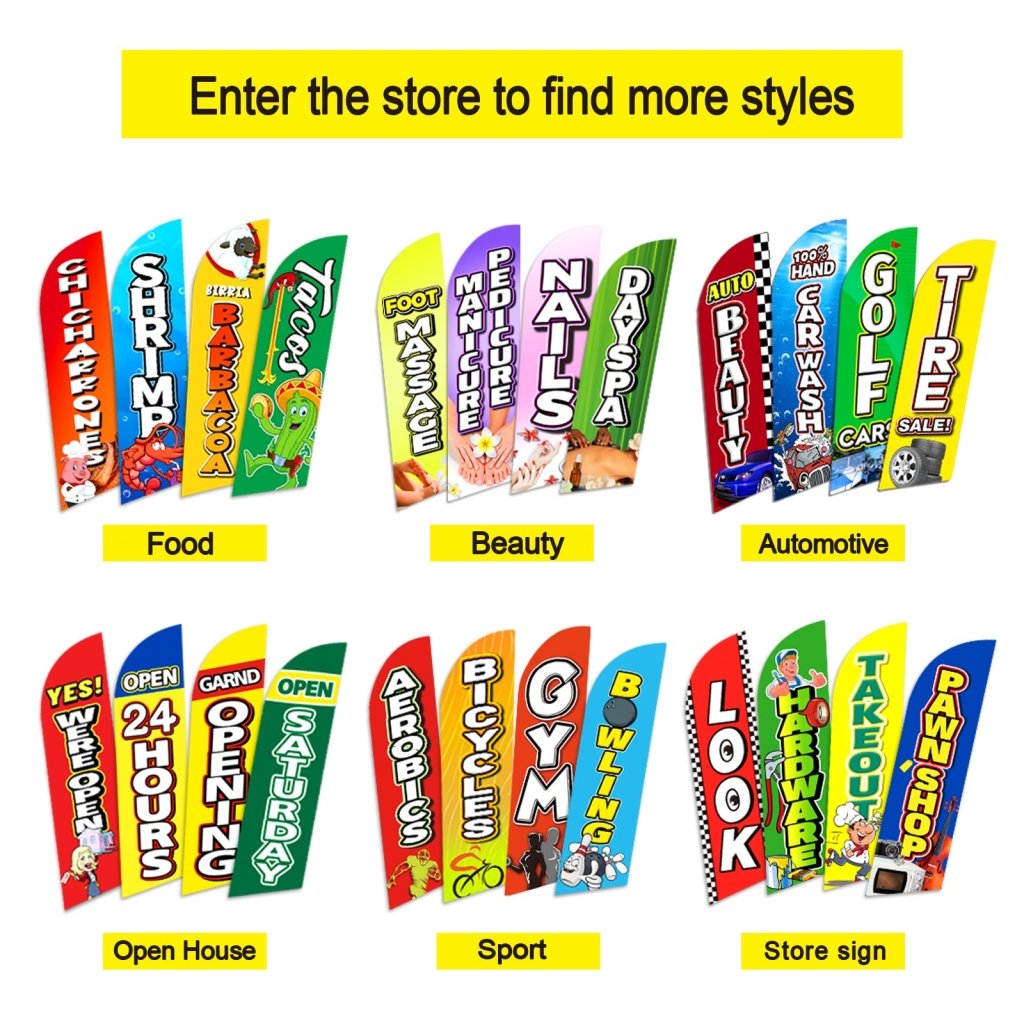 8FT Auto Alarm Swooper Flag (Flagpole Not Included 3.4)