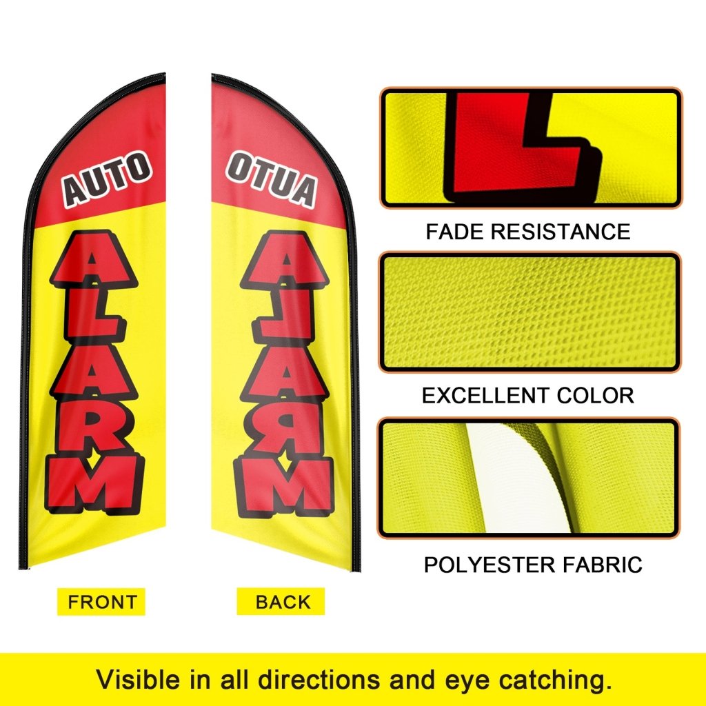 8FT Auto Alarm Swooper Flag (Flagpole Not Included 3.4)