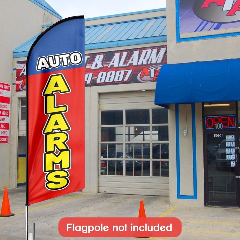 8FT Auto Alarms Advertising Swooper Flag(Flagpole Not Included 3.4)